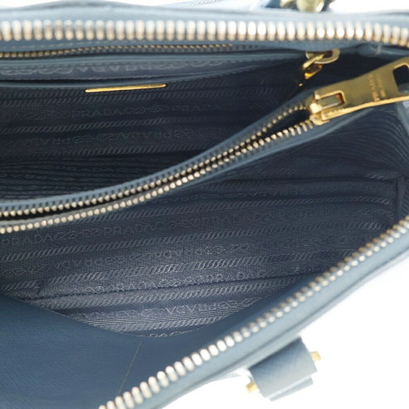 PRADA SAFFIANO LUX Leather Shoulder Bag Blue - Picture 6 of 6